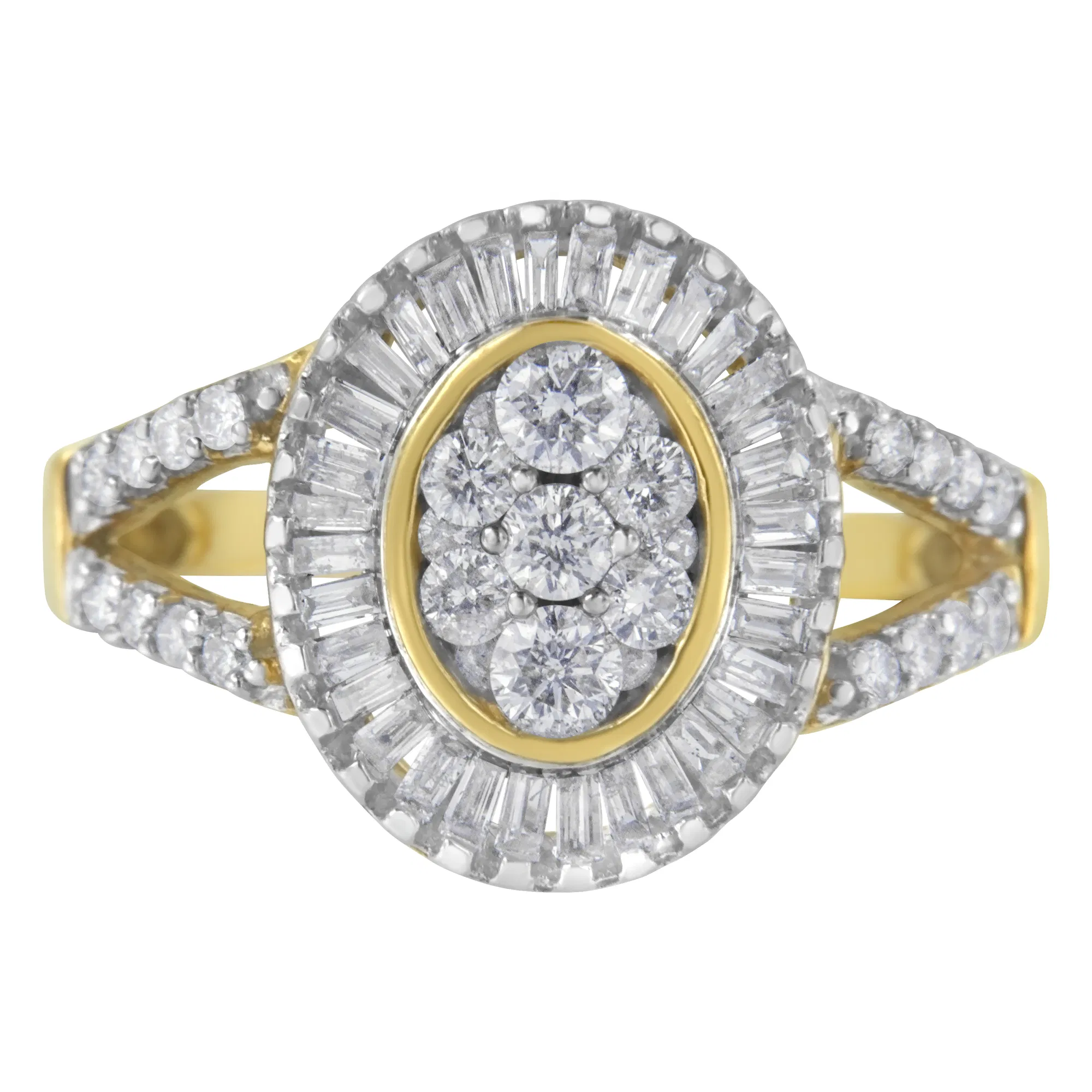 10kt Yellow Gold Diamond Cocktail Ring (1 cttw, H-I Color, SI2-I1 Clarity) - Grocery