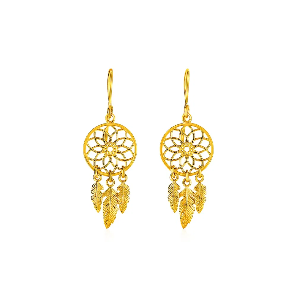 Dream Catcher Earrings in 14k Yellow Gold - Grocery