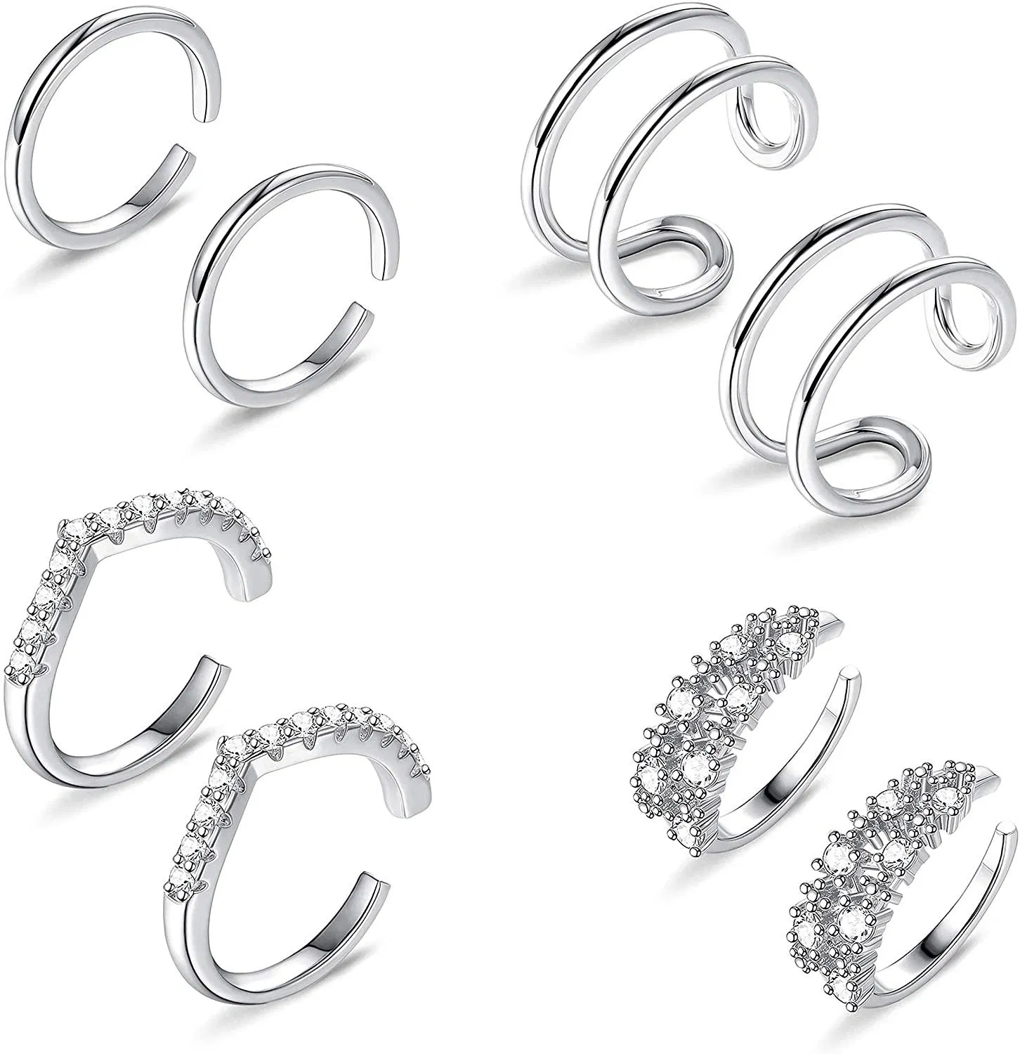 Cuff Earrings for Women Men Wrap Earrings Non Pierced Cartilage Conch Clip On Earrings - Grocery