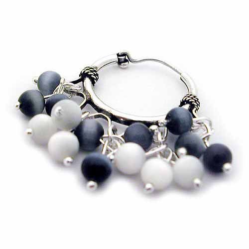 Sterling Silver Bali Chandelier earrings with beads - Grocery