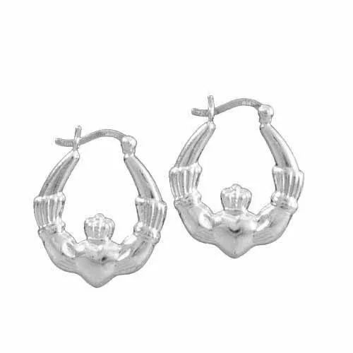 Sterling Silver Claddagh Hoop earrings - Grocery