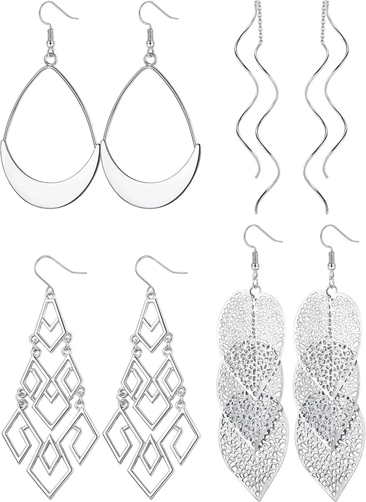 Dangle Earrings for Women Cute Lightweight Metal Drop Earrings Set - Grocery