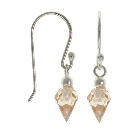 Sterling Silver Champagne CZ Dangle Earrings - Grocery
