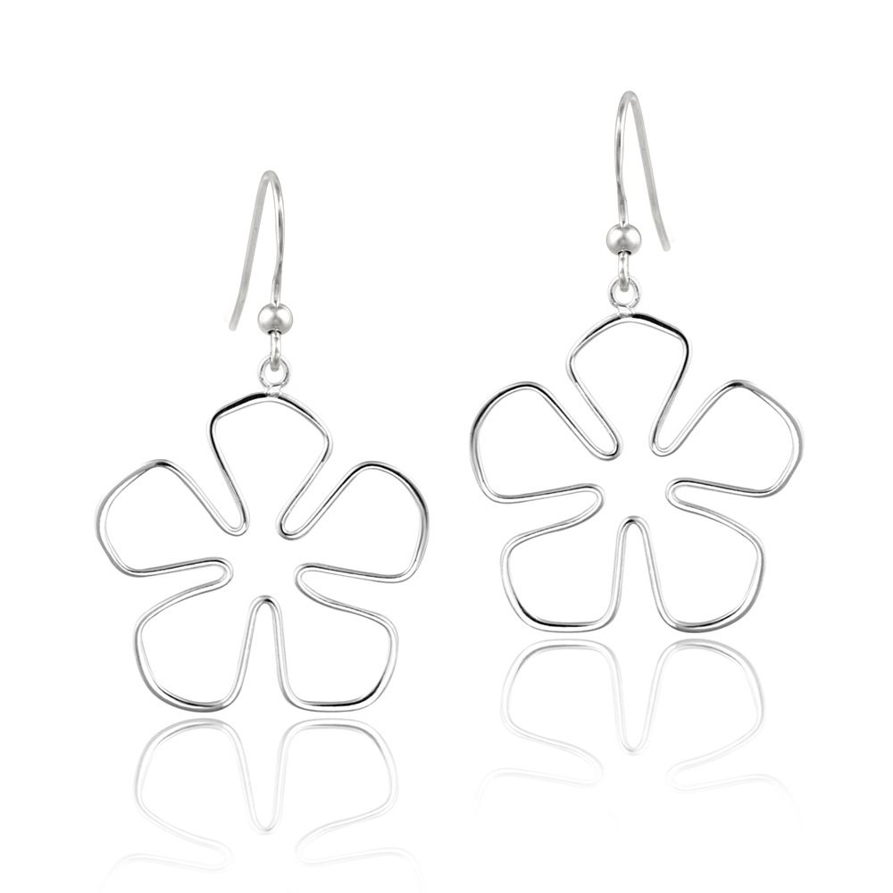 Sterling Silver Clover Cut-Out Dangle Earrings - Grocery