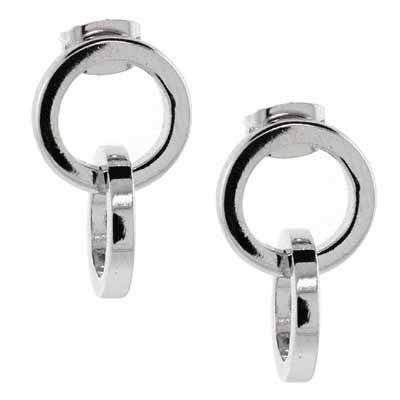 Sterling Silver Linked Circles Dangle Earrings - Grocery