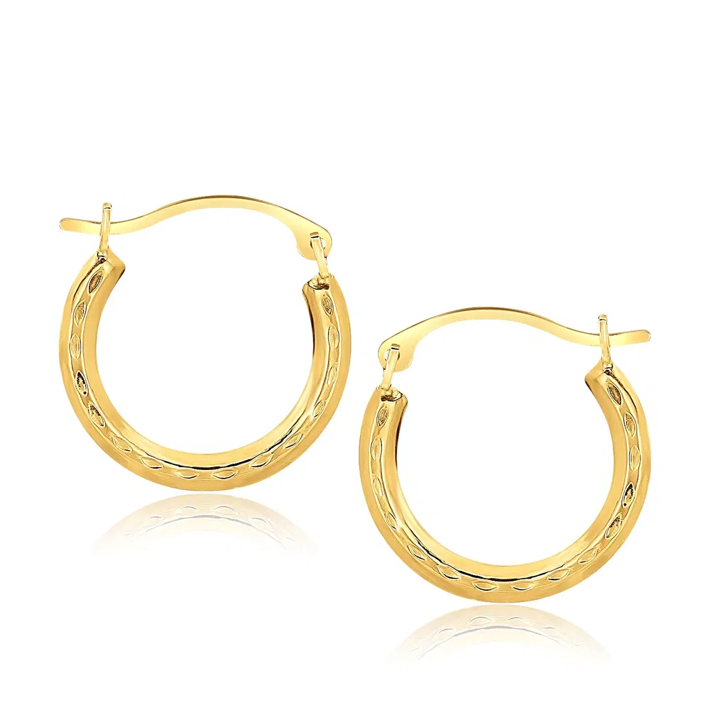 10k Yellow Gold Fancy Hoop Earrings - Grocery