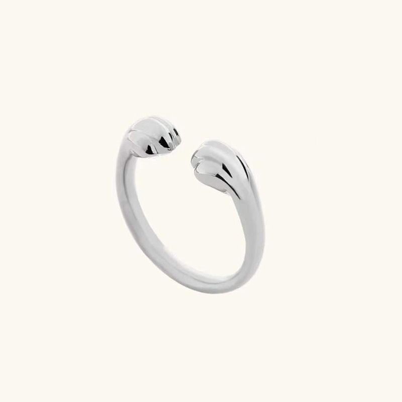 Fashion Jewelry Cute Cat Paw Silver Stray Cat Peripheral Ring - Grocery