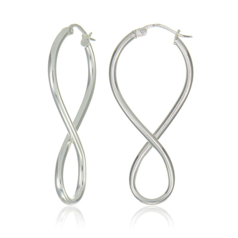 Sterling Silver Infinity Polished Drop Earrings - Grocery