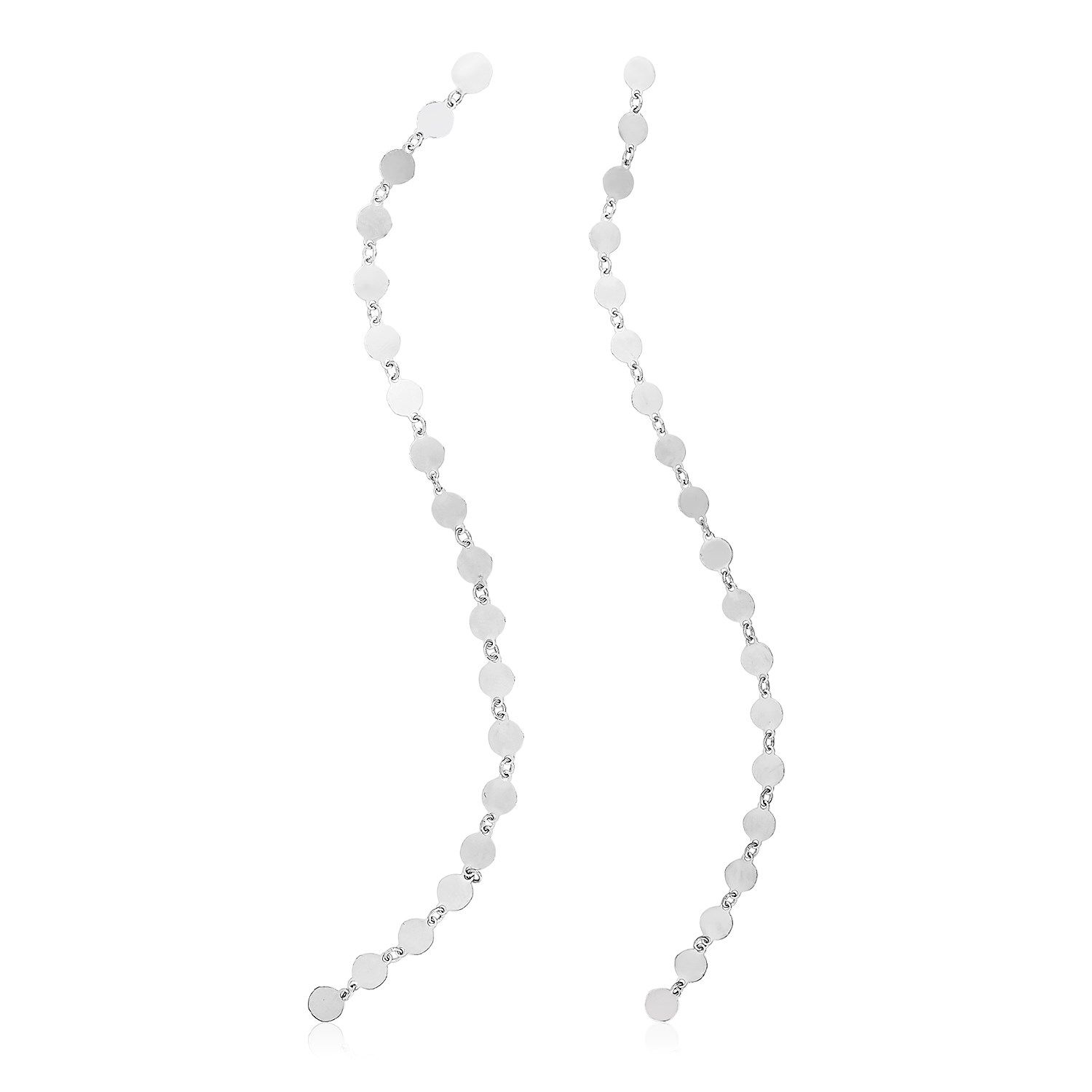 Sterling Silver Mirror Link Dangle Earrings - Grocery