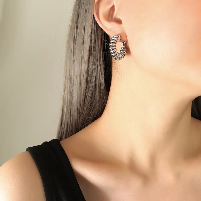 Round Center Spiral Female Earrings - Grocery