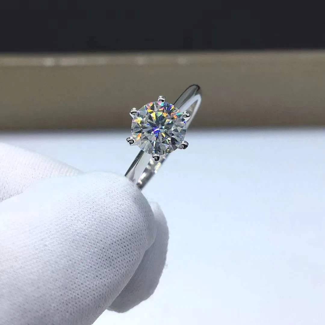 Moissanite Women's Diamond Ring High Clarity 925 Silver Simple - Grocery