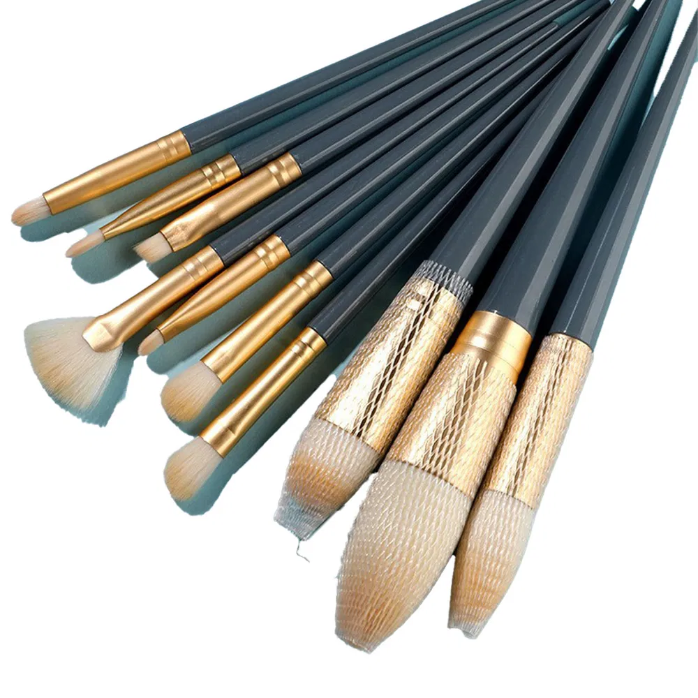 10 PCS Makeup Brush Set Beginner Eyeshadow Blush Brush Full Set Makeup Brushes Beauty Tools - Grocery
