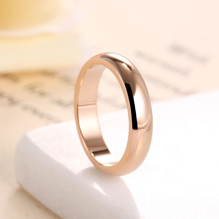 Stainless Steel Simple Plain Wide Glossy Ring - Grocery