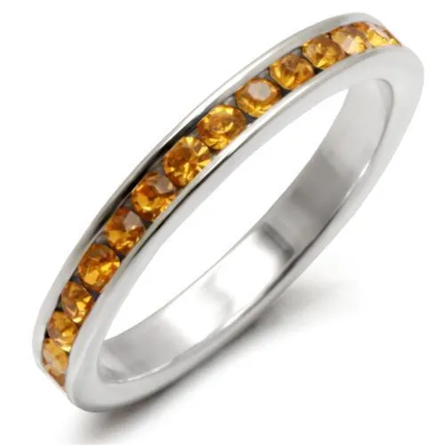 35147 - High-Polished 925 Sterling Silver Ring with Top Grade Crystal in Topaz - Grocery