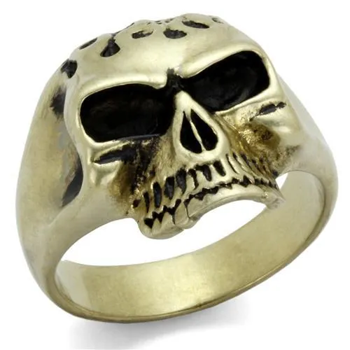 TK2467 - IP Antique Copper Stainless Steel Ring with Epoxy in Jet - Grocery