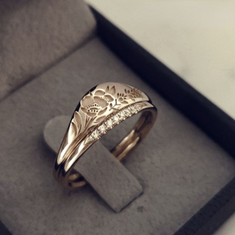 Unique Flower Stackable Rings For Women Wedding Engagement Party Jewelry Gifts - Grocery