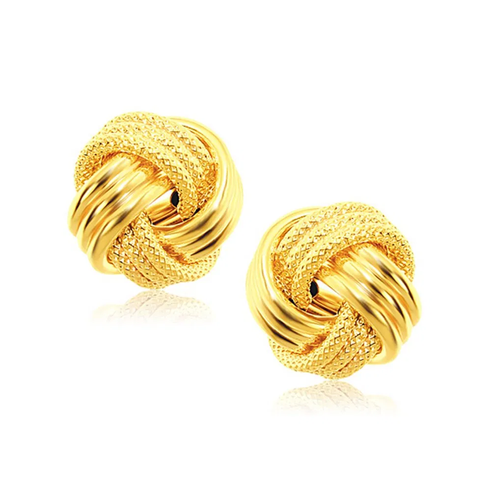 Interweaved Love Knot Stud Earrings in 14k Yellow Gold(12.7mm) - Grocery