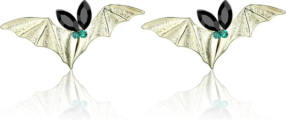 Halloween Element Crystal Earrings for Women Men Austria crystal Ghost Spider Bat Earrings Stainless Stud Earrings Halloween Party - Grocery