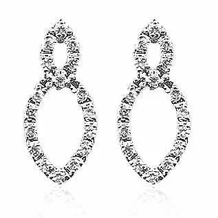 Sterling Silver CZ Double Marquise Earrings - Grocery
