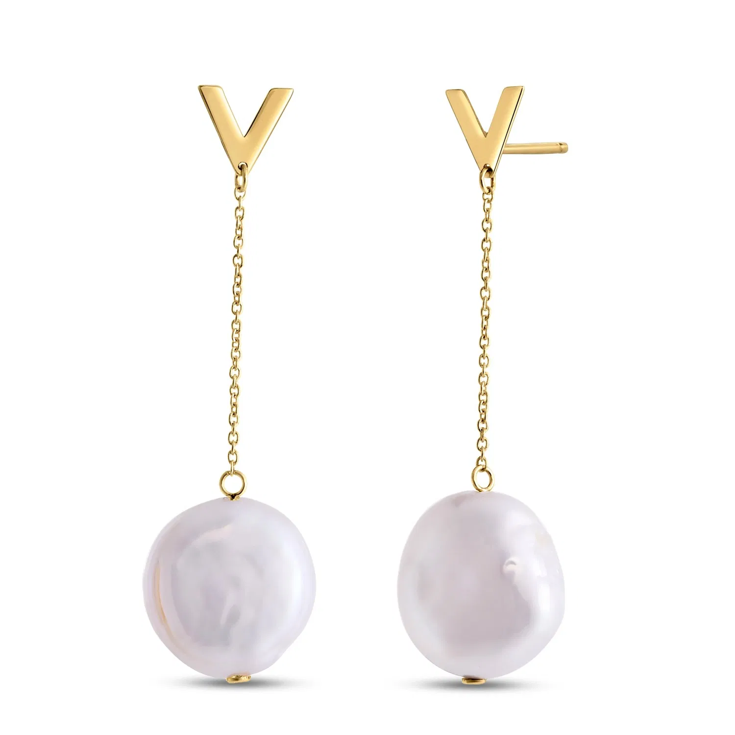 14k Yellow Gold Tesoro Pearl Drop Earrings - Grocery