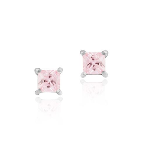 Sterling Silver Celebrity Pink Cubic Zirconia stud Earrings - Grocery