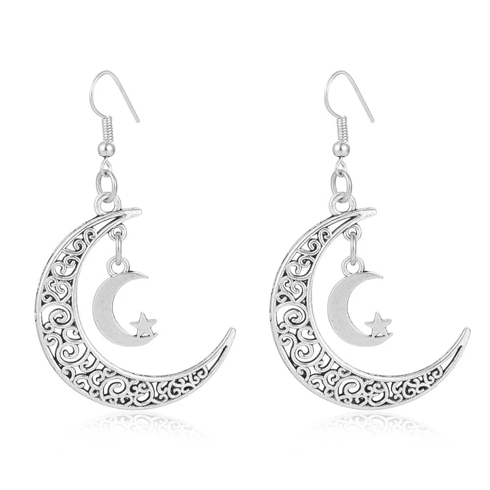 Fashion Earrings Hollow Star Moon Earrings Women's Earrings - Grocery