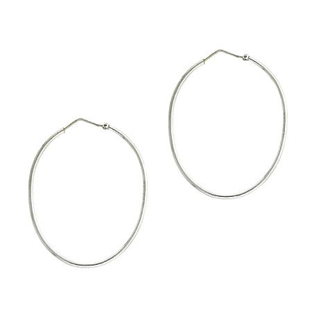 Sterling Silver Oval Large Hoop Earrings - Grocery