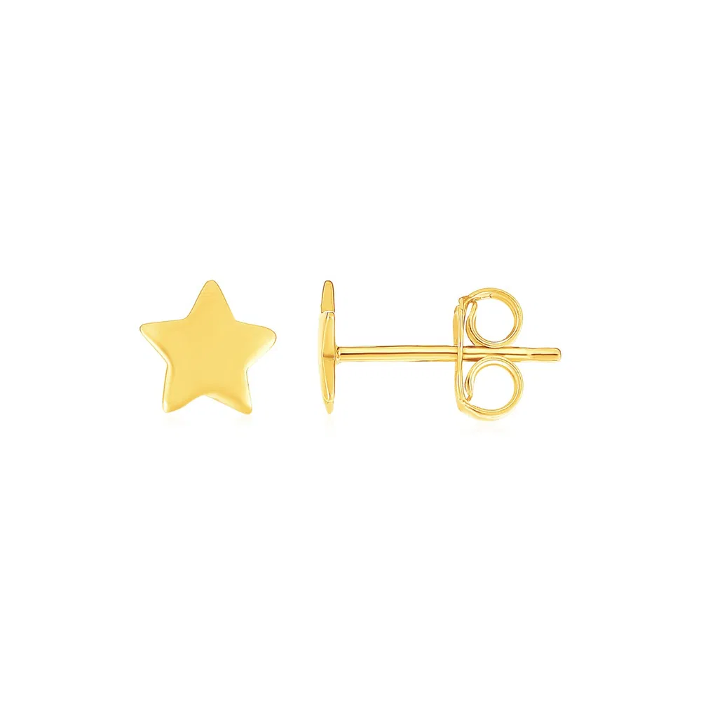 14k Yellow Gold Post Earrings with Stars(6.5mm) - Grocery