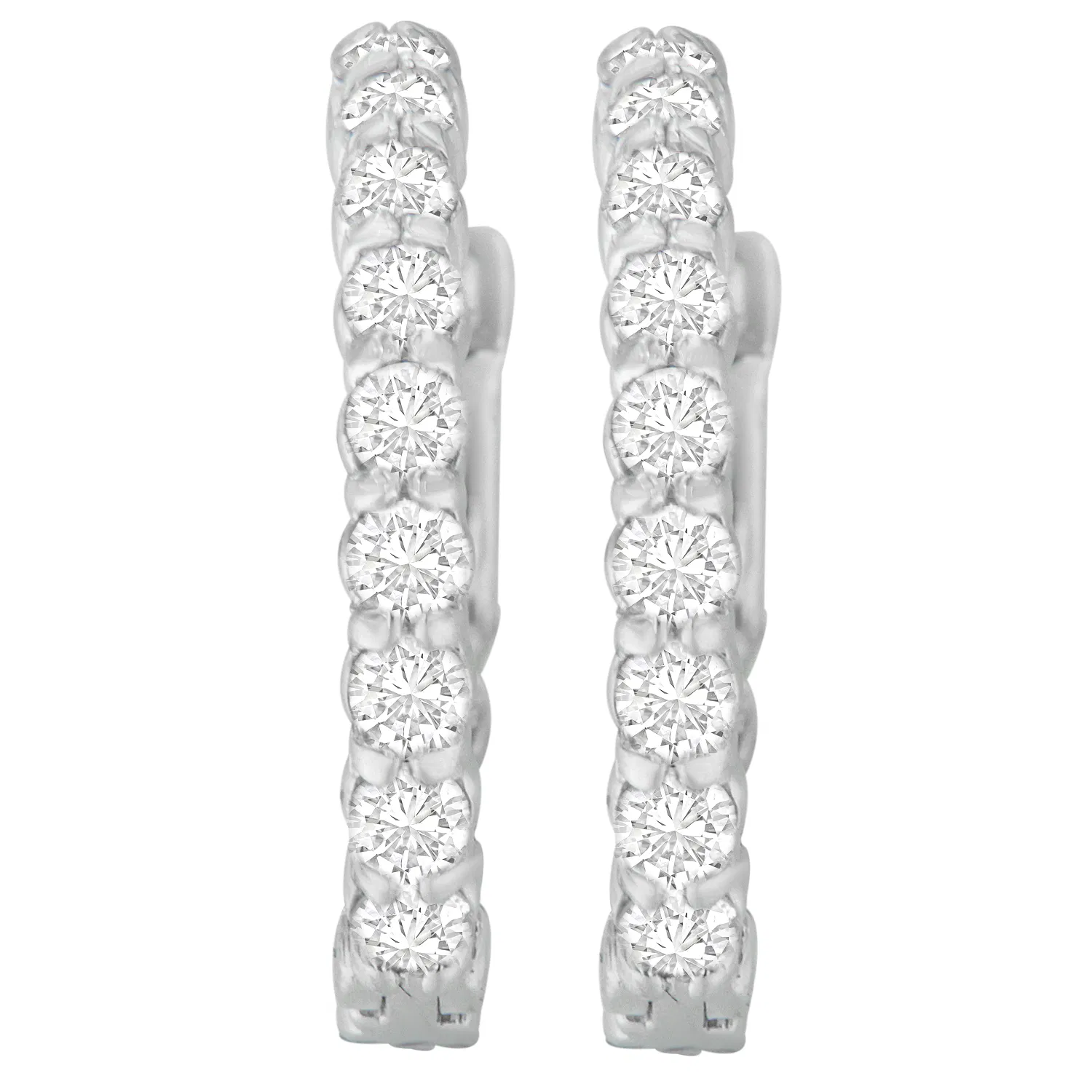 14K White Gold Round Cut Diamond Earrings (2.4 cttw, H-I Color, SI2-I1 Clarity) - Grocery