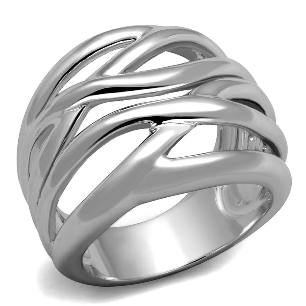 3W1067 - Rhodium Brass Ring with No Stone - Grocery