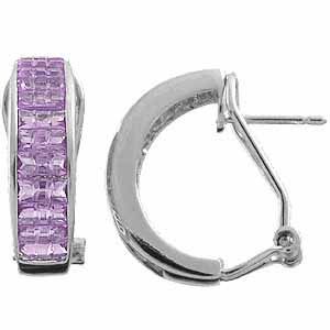 Sterling Silver Lavender Hoop Earrings - Grocery