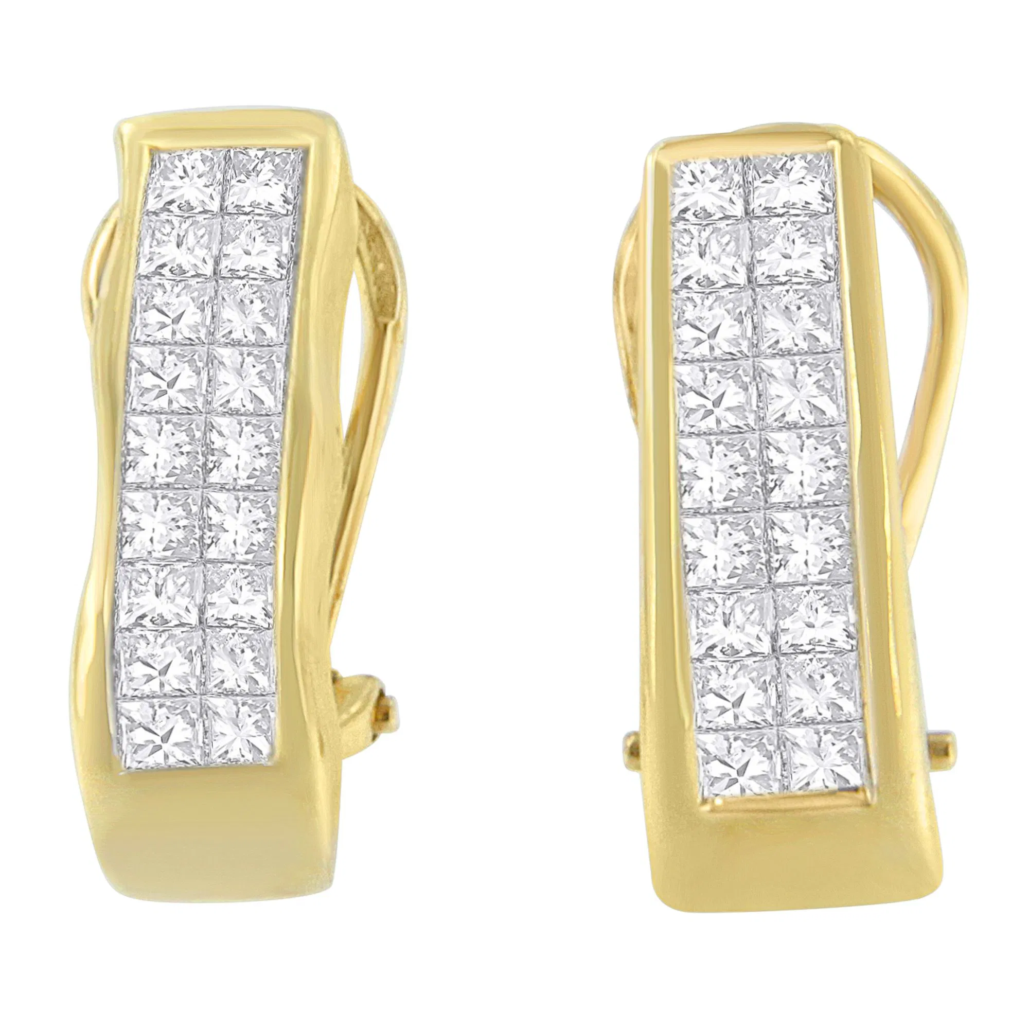 14K Yellow Gold 1 cttw Diamond Stud Earrings (G-H, VS1-VS2) - Grocery