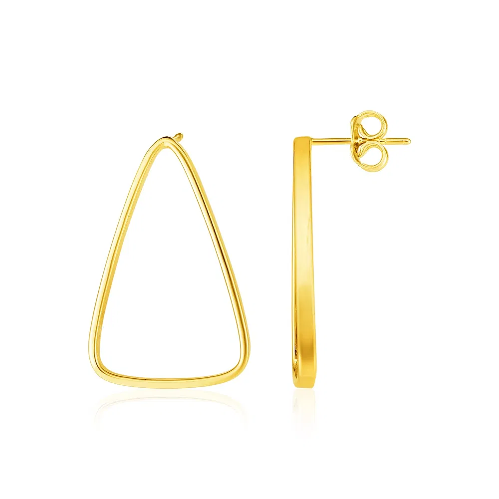 14k Yellow Gold Polished Open Triangle Post Earrings - Grocery