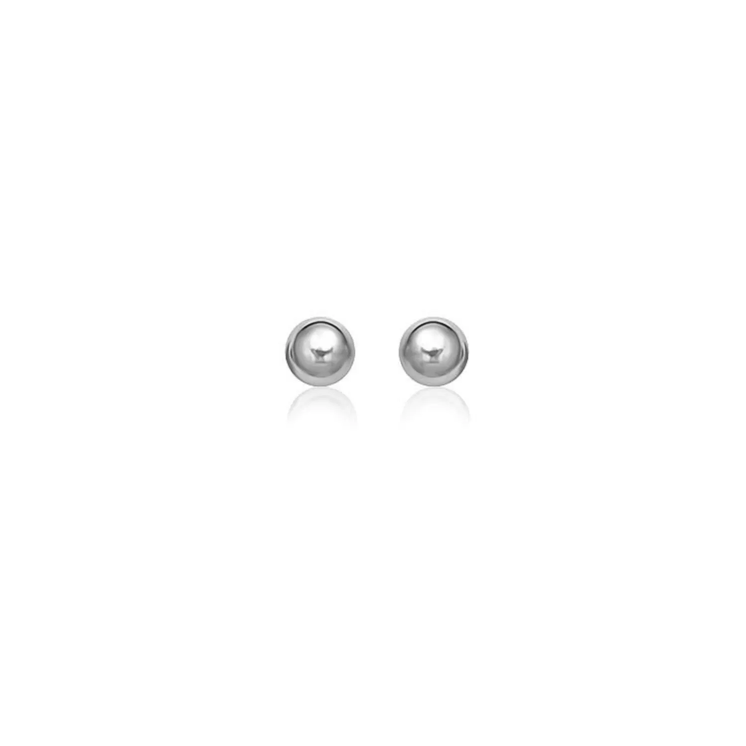 14k White Gold Classic Round Stud Earrings (6mm) - Grocery