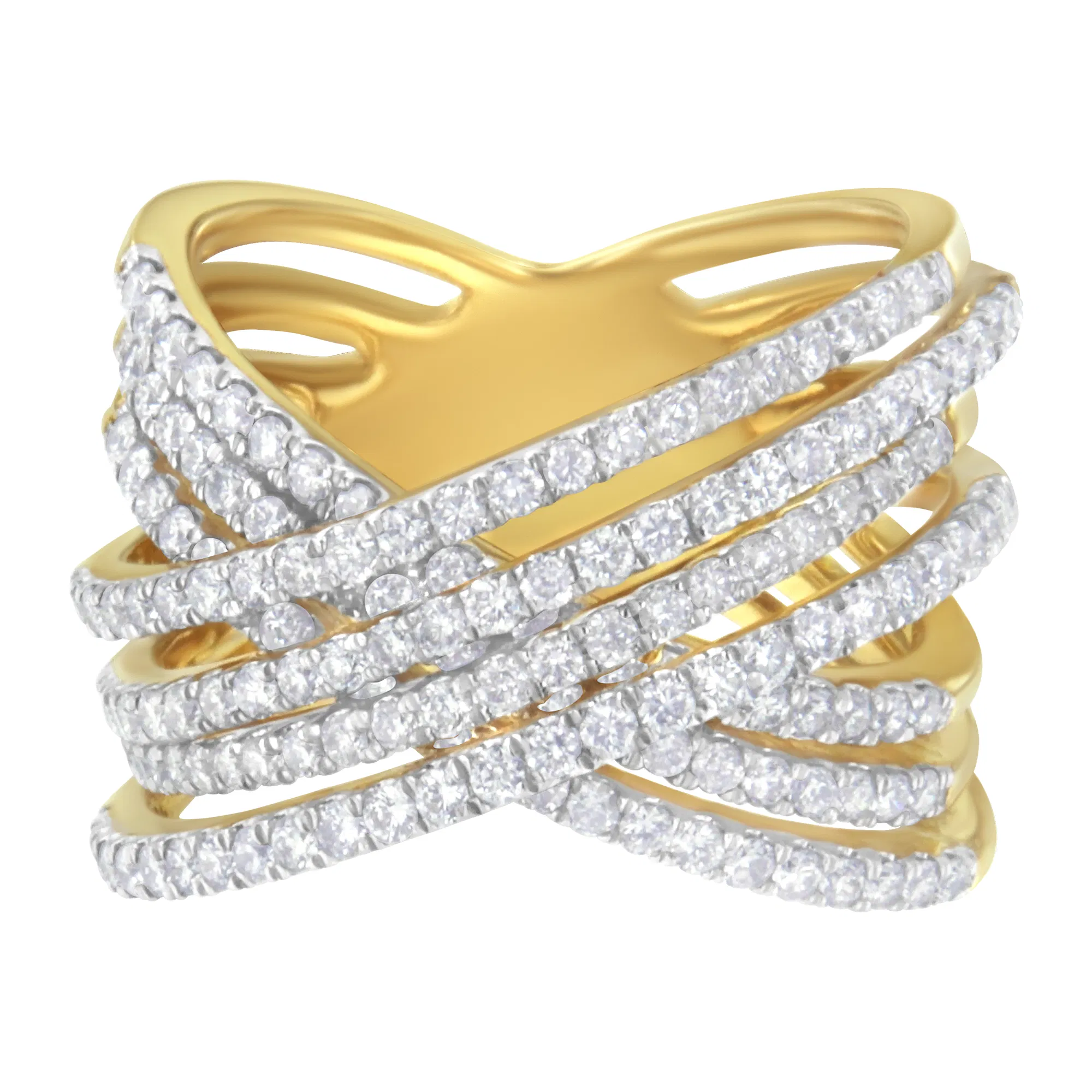 10KT Yellow Gold Diamond Bypass Ring (1 5/8 cttw, H-I Color, SI2-I1 Clarity) - Grocery