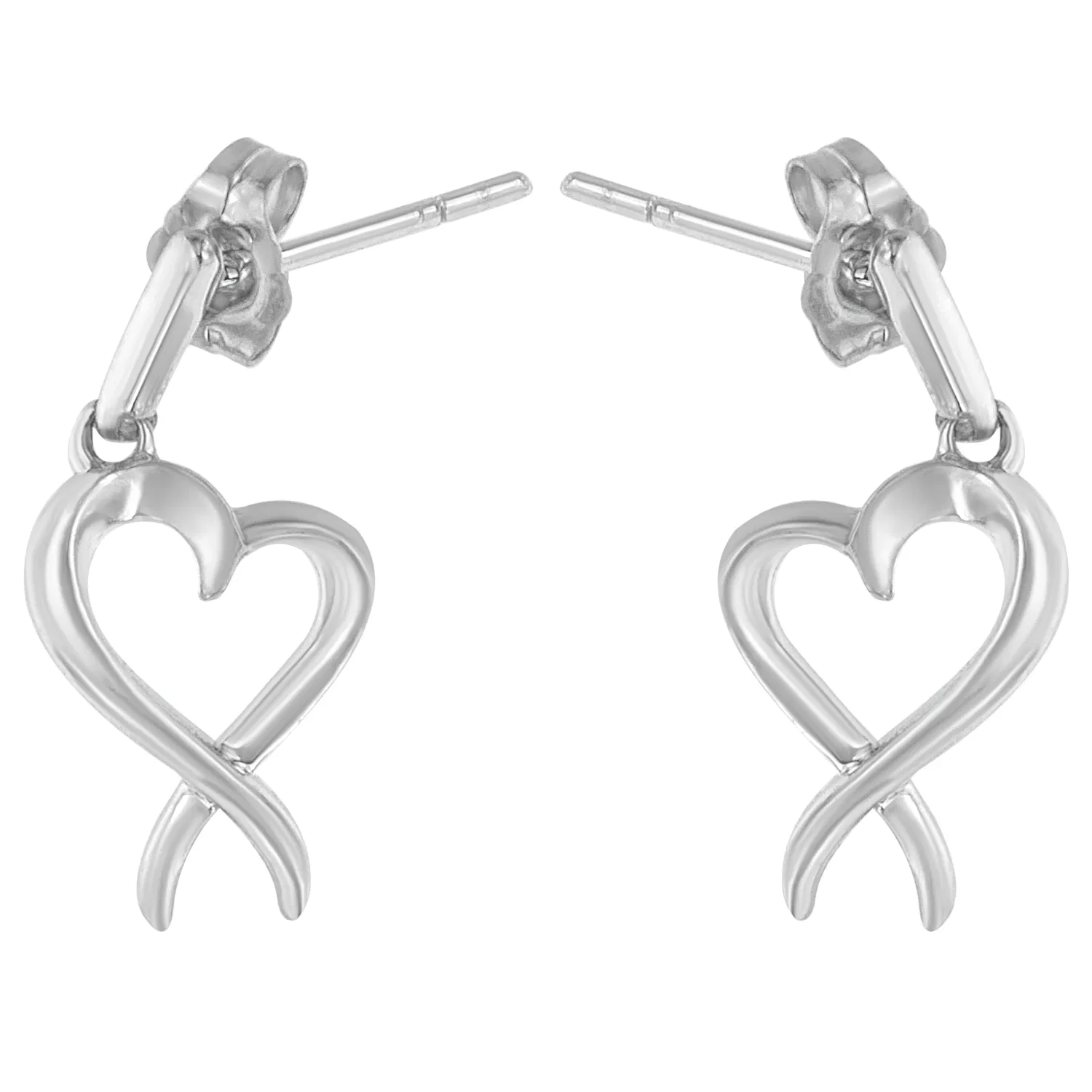 Sterling Silver Dangle-Heart Earrings - Grocery