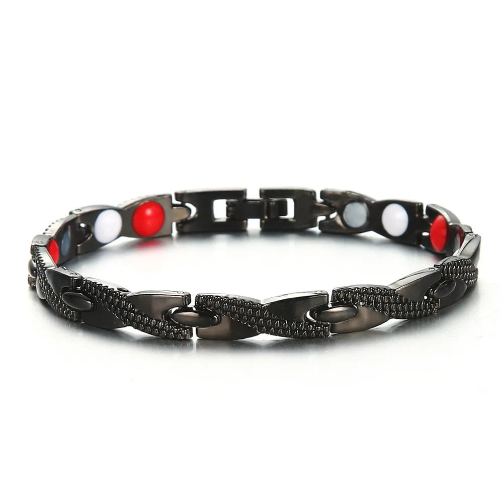 Dragon Pattern Magnet Negative Ion Germanium Element Health Bracelet - Grocery