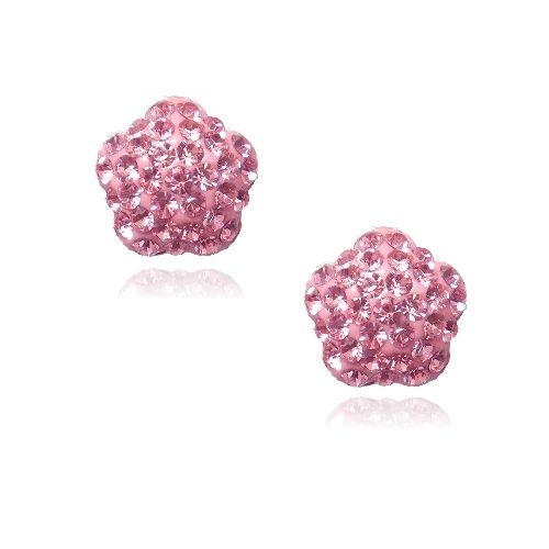 Sterling Silver Pink Fireball Star Stud Earrings - Grocery