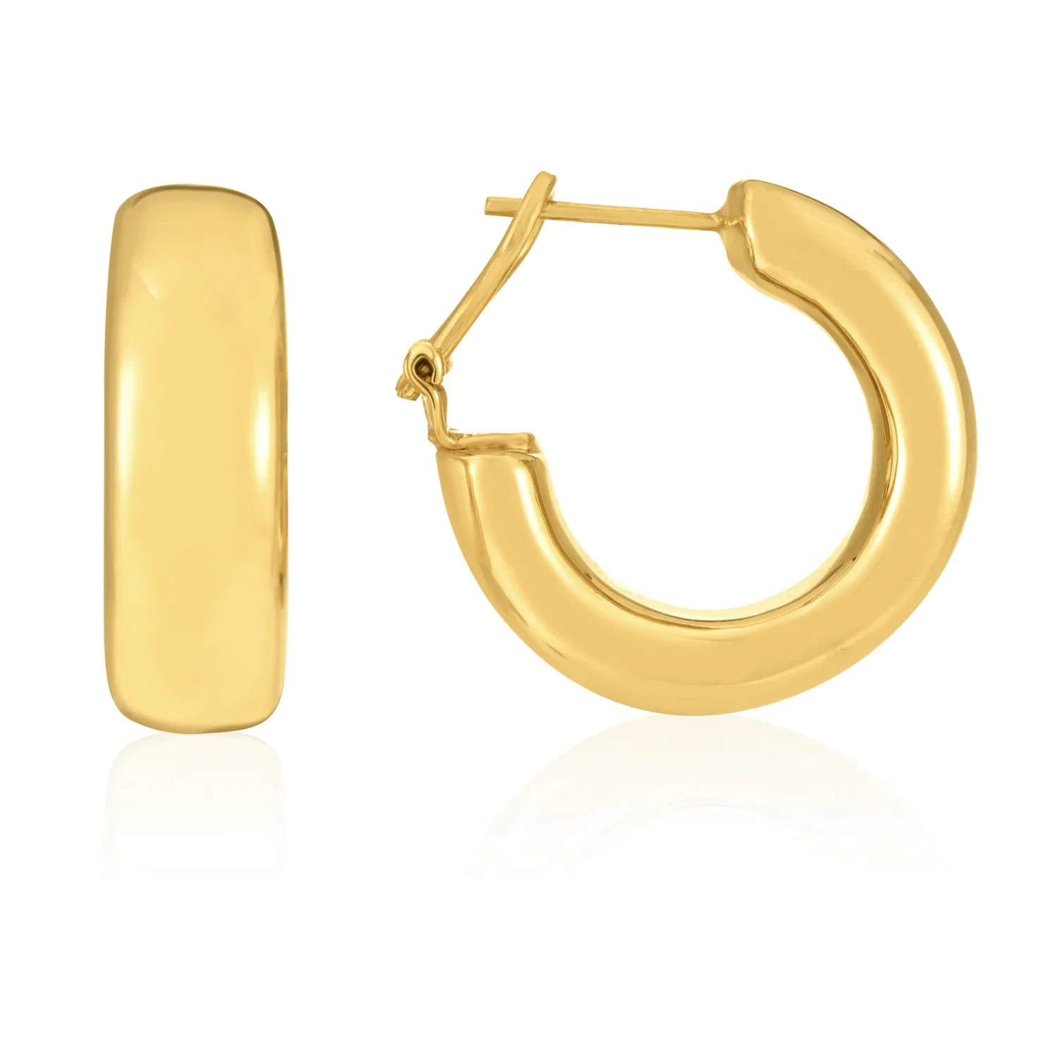 14k Yellow Gold Large Omega C Hoops - Grocery