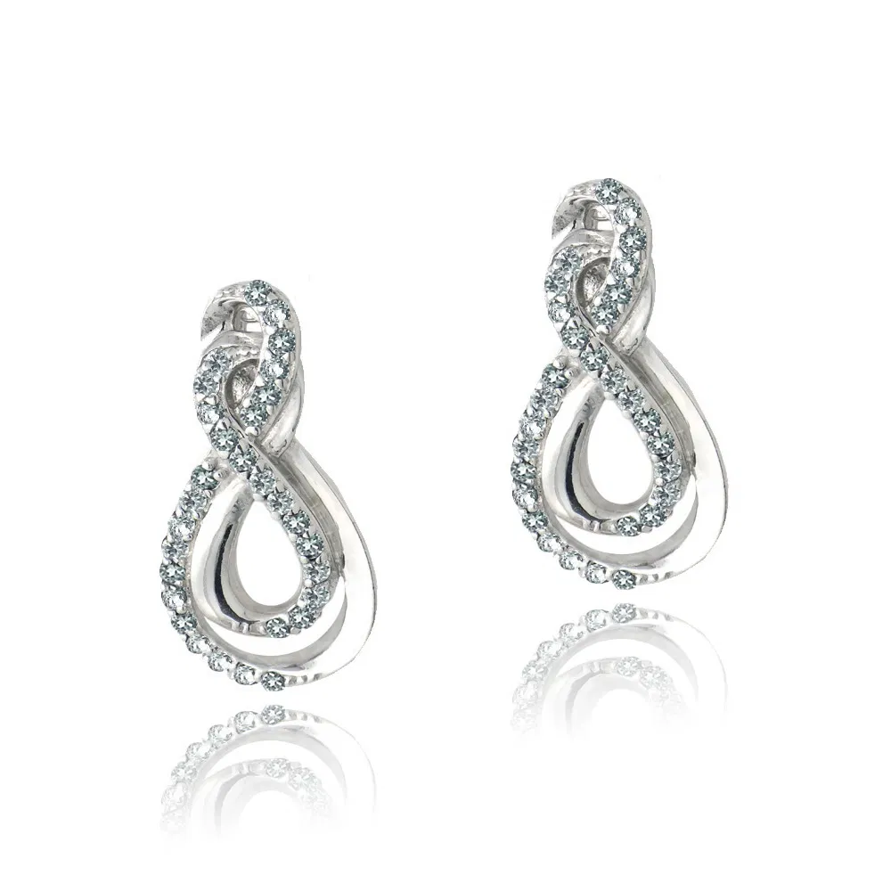 Sterling Silver Blue Topaz Intertwined Infinity Drop Earrings - Grocery