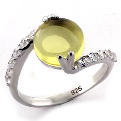 LOAS1123 - High-Polished 925 Sterling Silver Ring with Synthetic Cat Eye in Amethyst - Grocery