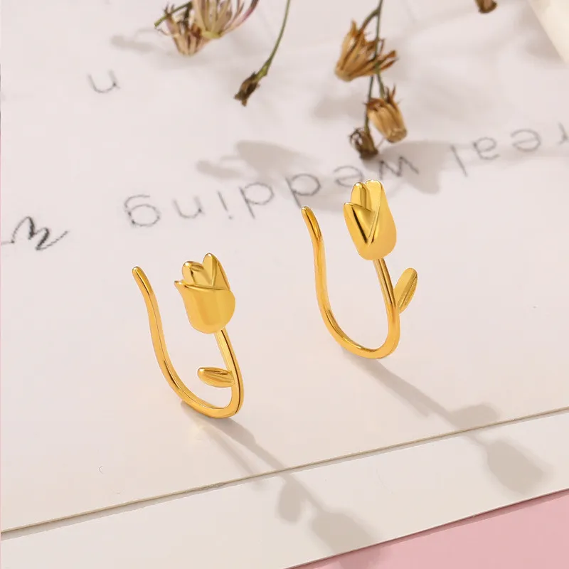 Women's Sterling Silver Tulip Earrings - Grocery