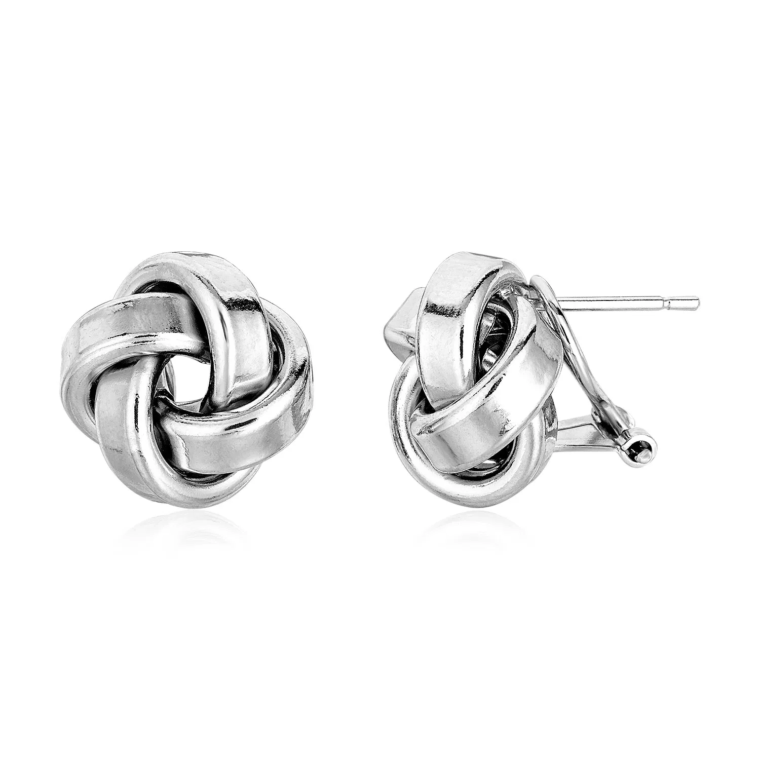 Large Sterling Silver Polished Love Knot Earrings(13mm) - Grocery