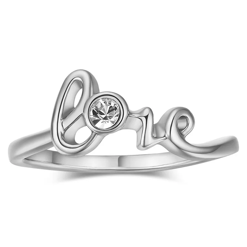 Fashion Couple Jewelry Korean Simple Love Modeling Jewelry Platinum-plated Ring - Grocery
