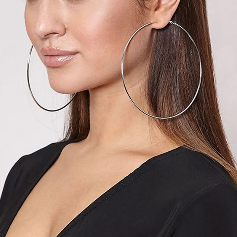 Simple Personality Metal Glossy Surface Ear Hoop Jewelry - Grocery
