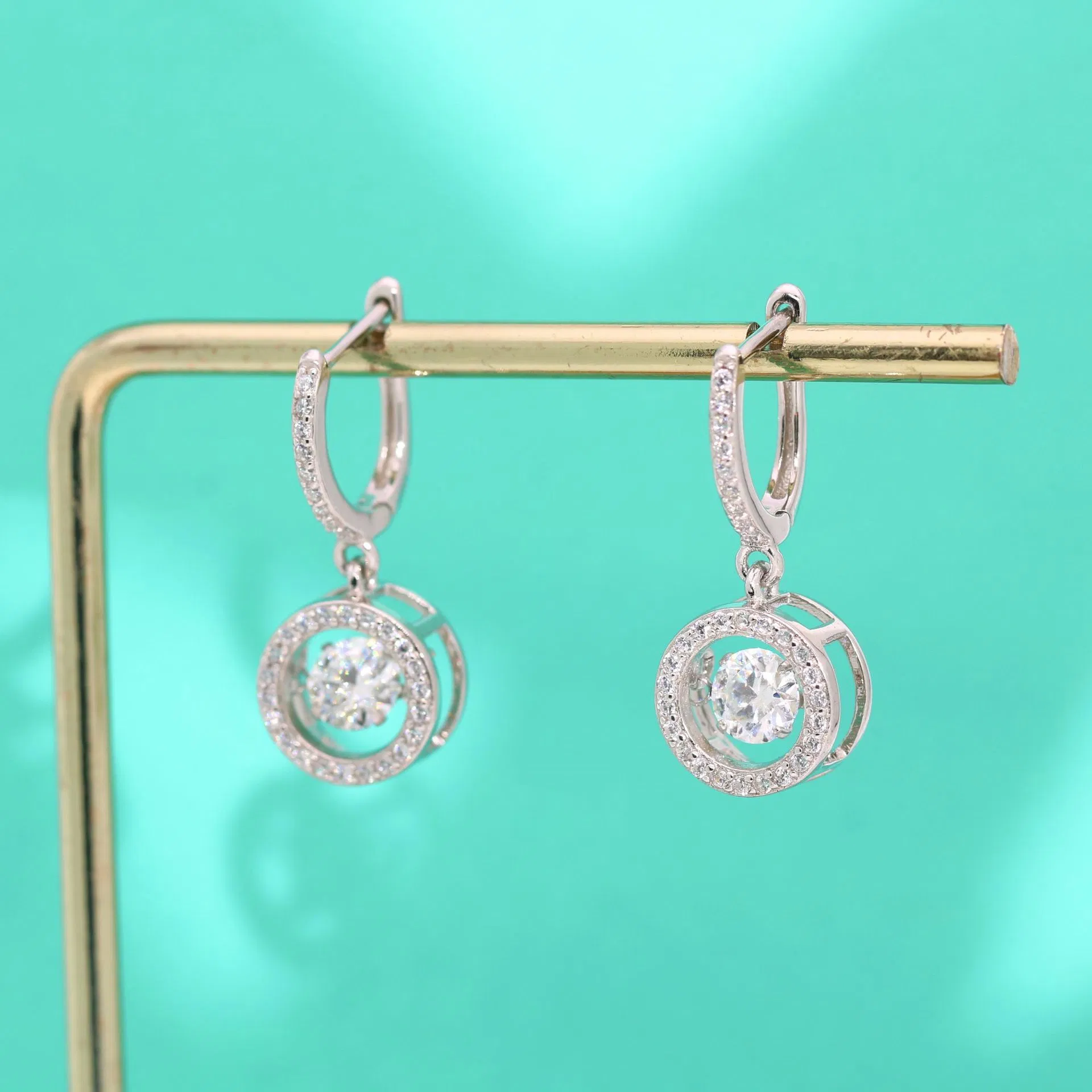 Moissanite Diamond Earrings Silver Needle Temperament Heavy Industry Long S925 Sterling Silver Lady's Beating Heart - Grocery