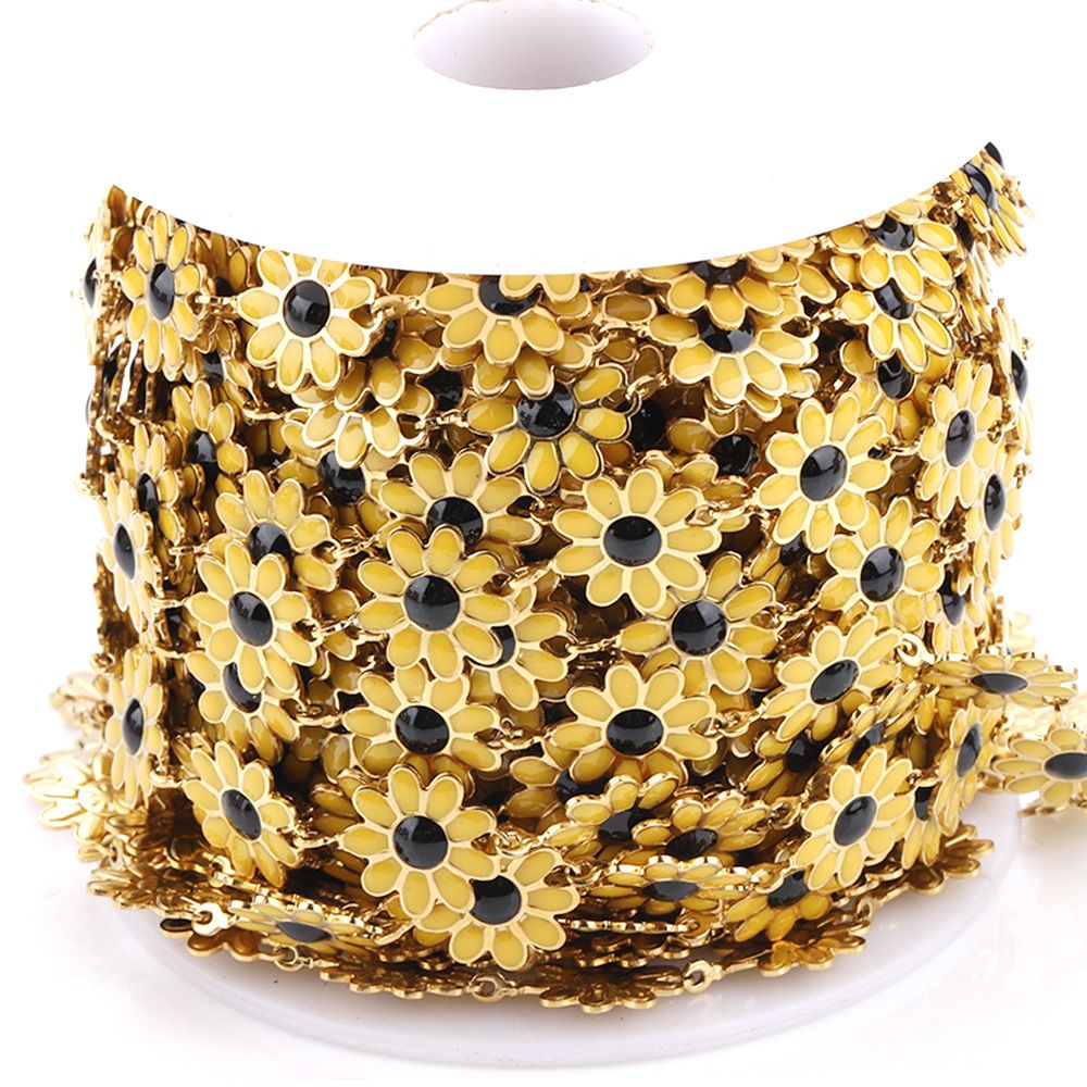 Stainless Steel Small Daisy Color Drop Oil Chain - Grocery