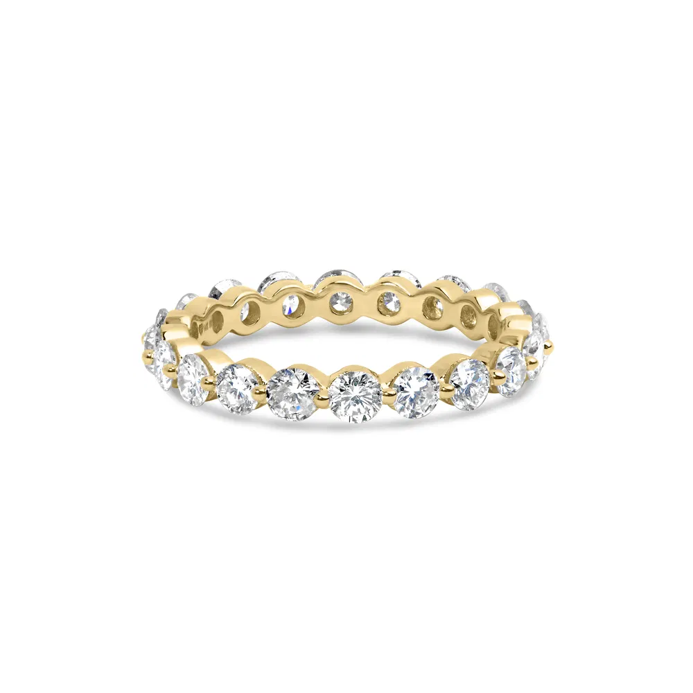 14K Yellow Gold 2.0 Cttw 2 Prong Set Diamond Eternity Band Ring (SI1-SI2 Clarity, I-J Color) - Grocery