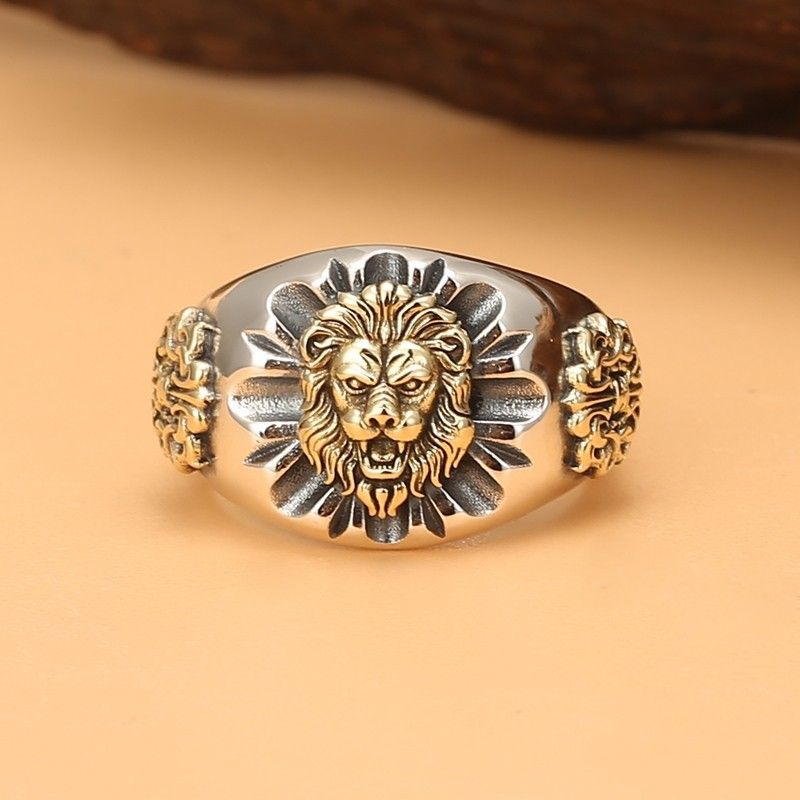 Sterling Silver Men's Ring Original Design Lion - Grocery