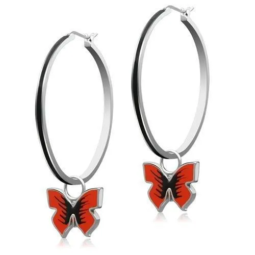 TK270 - High polished (no plating) Stainless Steel Earrings with No Stone - Grocery